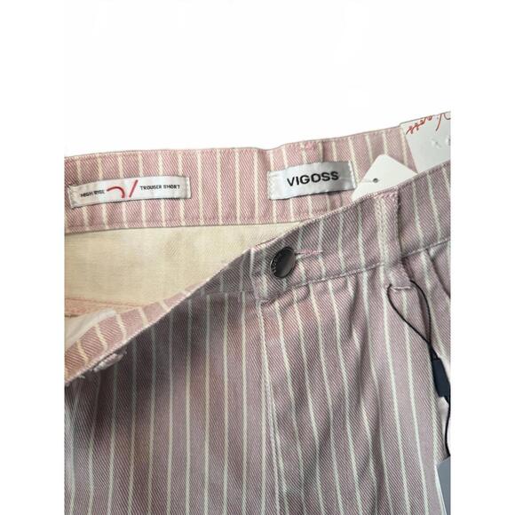 New Vigoss Women's High Rise Striped Casual Shorts, size 32 - Picture 3 of 4